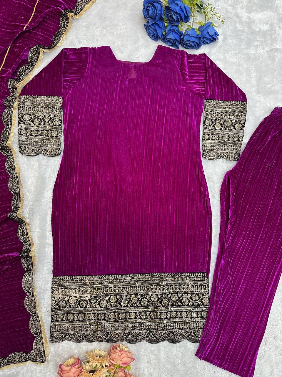 Editorial Jewel-Tone Plush Silk Ensemble